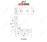 BISAGRA DOBLE 90° BRILLANTE  IBD90°B