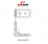 BISAGRA DOBLE 90° BRILLANTE  IBD90°B