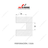 CHAPA VITRINA CON RECIBIDOR A MURO CVRM